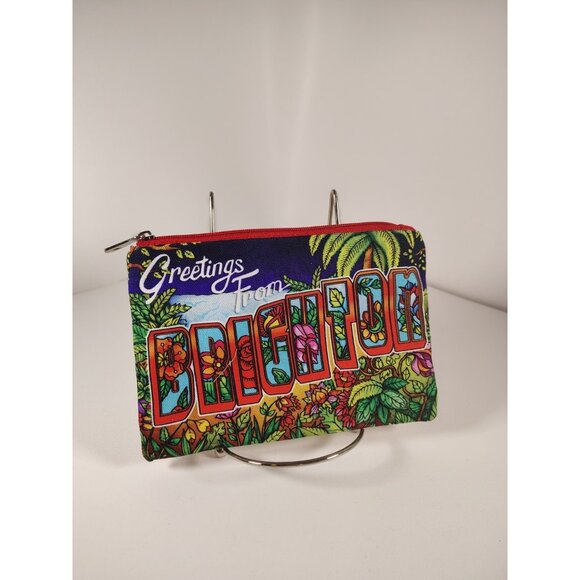 Brighton Greetings From Brighton Canvas  Bag Postcard Pouch ZIP Gift - Picture 1 of 3